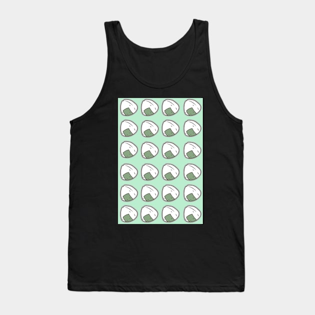 Kawaii Onigiri Japanese Rice Ball Pattern Tank Top by blueberrytheta